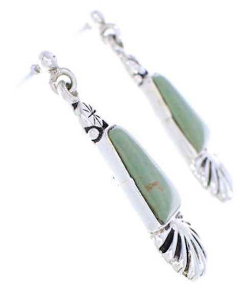 Turquoise Southwest Silver Post Dangle Earrings MW76004